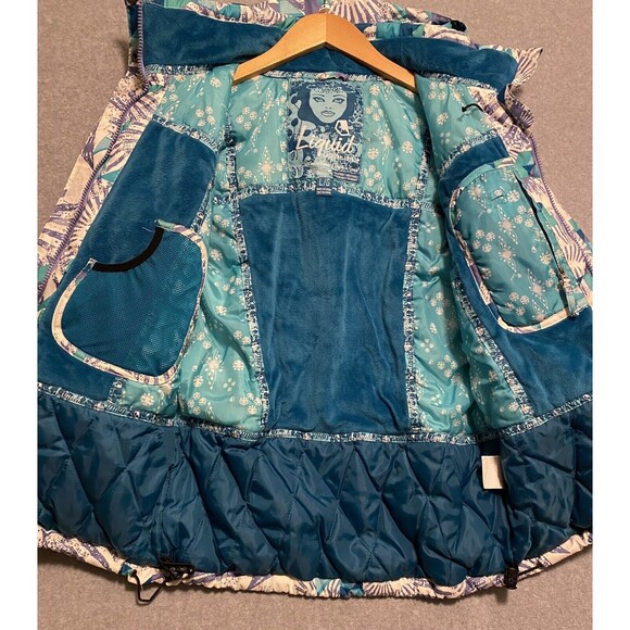 Liquid Venture Snowboard Jacket Girls Large Purple Teal Teen Geometric Insulated - Picture 11 of 16